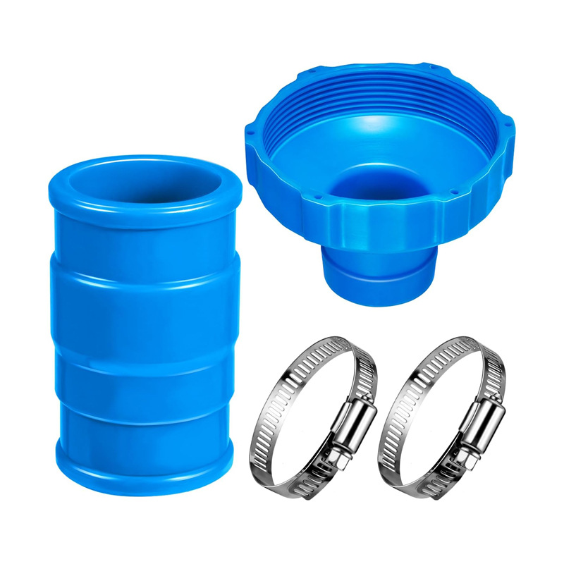 Poolanschlussschlauch Kompatibel Mit Intex-adapter 11238, Schlauchanschluss Mit 2 Schlauchschellen Aus Eisen – Modell B Blaues Set
