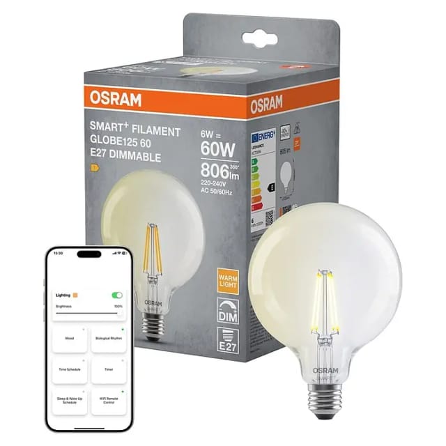 Osram Matter Leuchtmittel E27 Globeform G60 Dimmbar 6 W 806,m 16,8 x 12,5 cm