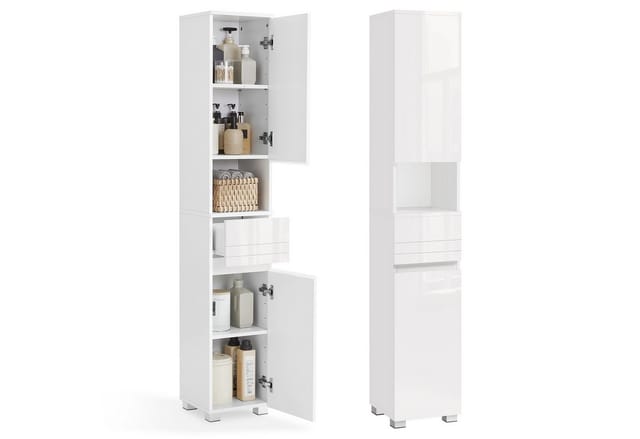 Vasagle Badezimmerschrank mit Schublade 30 cm x 30 cm x 170 cm Weiß