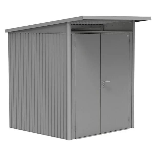 Biohort Metall-Gerätehaus AvantGarde Gr. A1 quarzgrau-metallic Doppeltür schmal