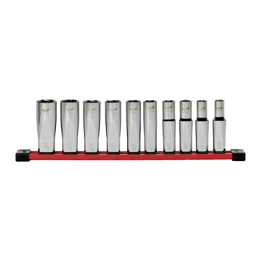 Milwaukee 10-teiliger Imperial 1/2" Langer Steckschlüsselsatz