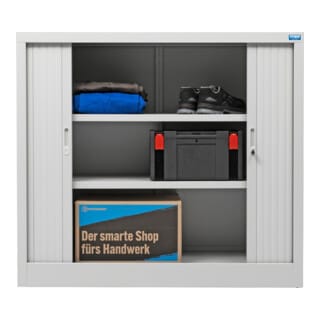 STIER Rollladenschrank mit 2 Fachböden 1070x1200x450mm lichtgrau