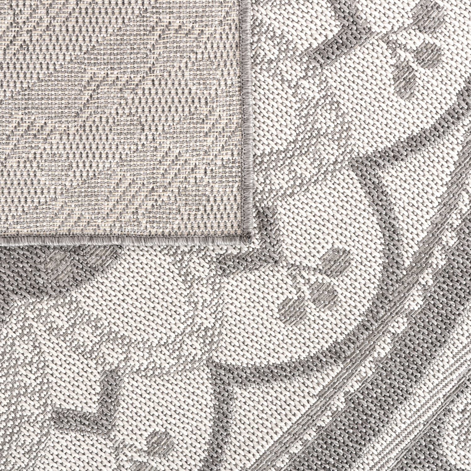 In-& Outdoorteppich Wetterfest Garten Orientalisches Marokkanisches Boho Design 80 Cm X 250 Cm Grau Rechteckig