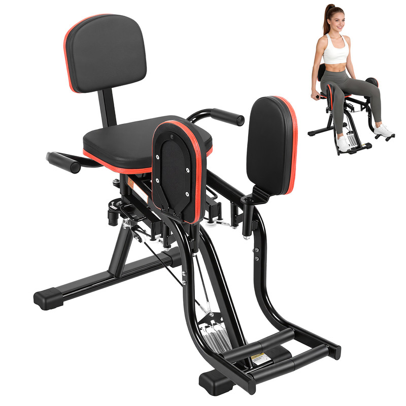 Abduktionsgerät – Gesäßtrainer – Einstellbarer Widerstand – Belastung 180 Kg – 360° Drehbare Kissen – Oberschenkeltrainer – Doppelfunktions-übungsdesign – 87 X 54 X 79 Cm – Schwarz