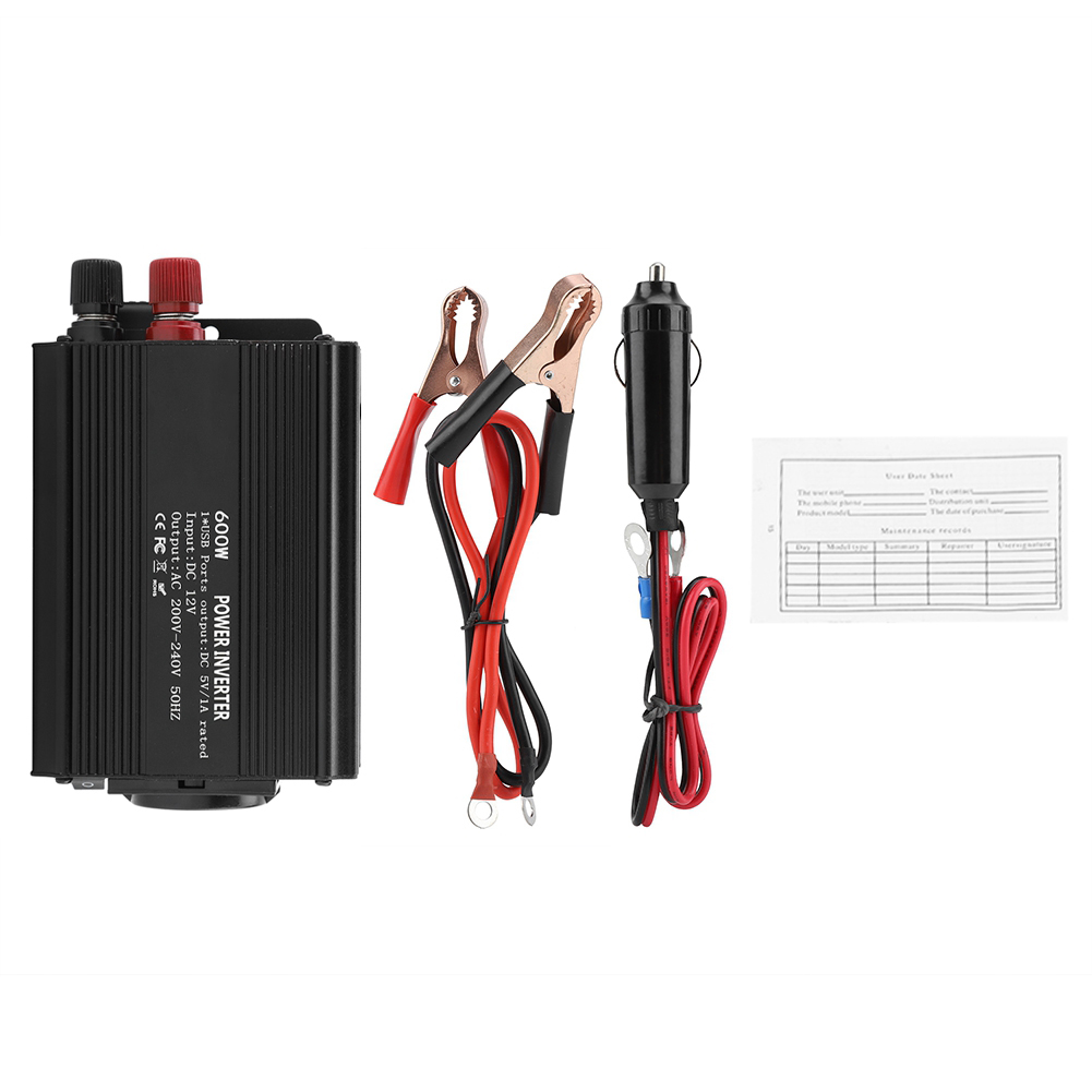 Praktischer Und Robuster Sinus-wechselrichter, 12v/220v, 600w, Aus Aluminiumlegierung Mit Integriertem Solarpanel Für Laptops.