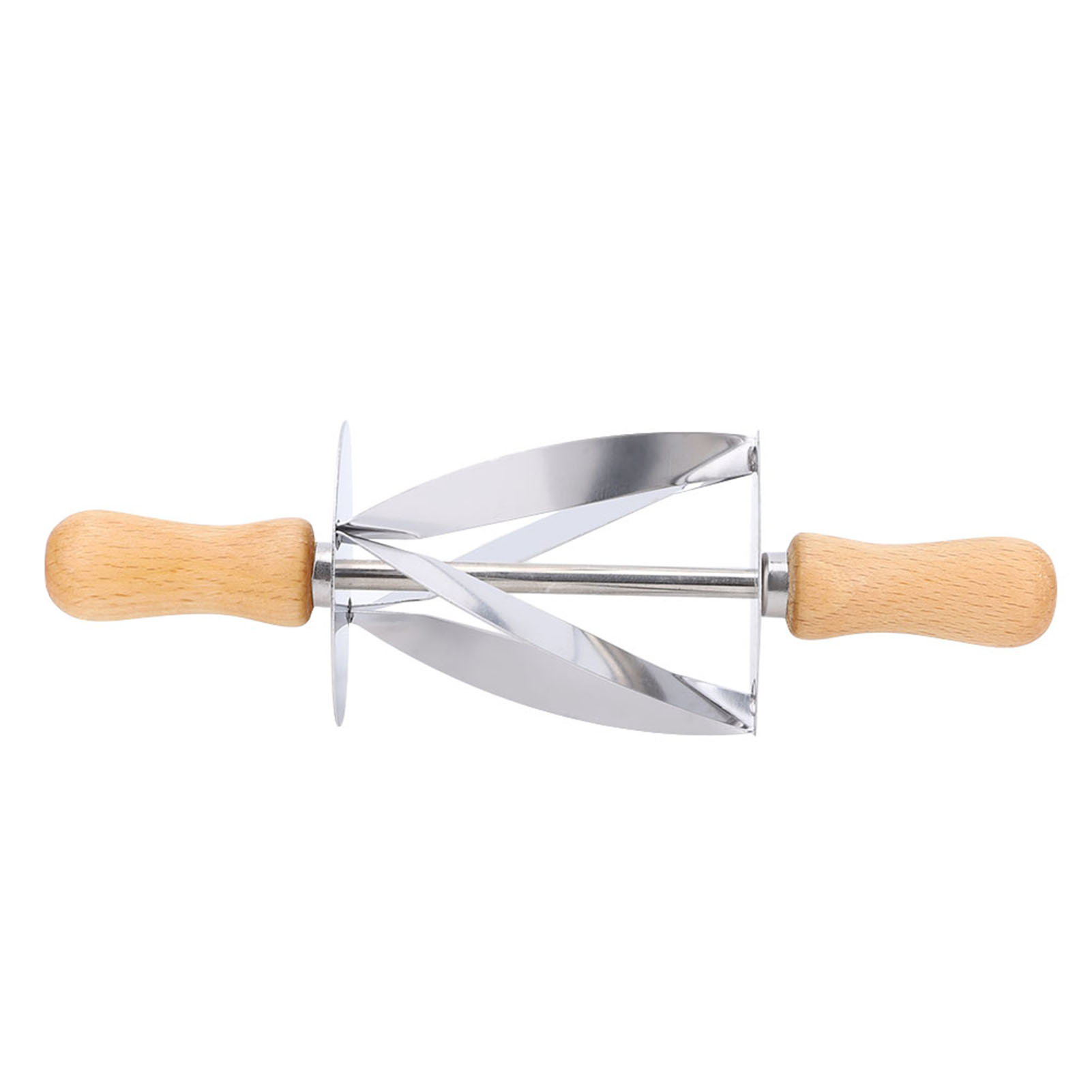Croissant-ausstecher, Leicht Zu Reinigende Edelstahlklinge, Schlichter Griff Aus Gummibaumholz, Nudelholz Zum Backen