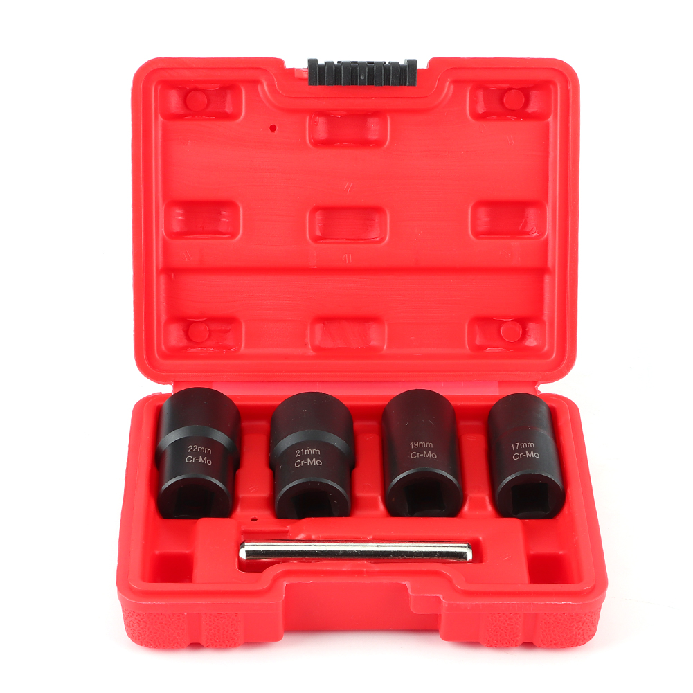 Satz Mit 5 Ausdrehern Für Beschädigte Sicherungsmuttern, 1/2"-torsionsnuss Und Geradem Hebel