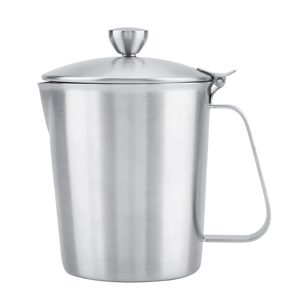 Milchkännchen/kaffeebecher Aus Edelstahl Mit Deckel Und Messmarkierungen (500 Ml)
