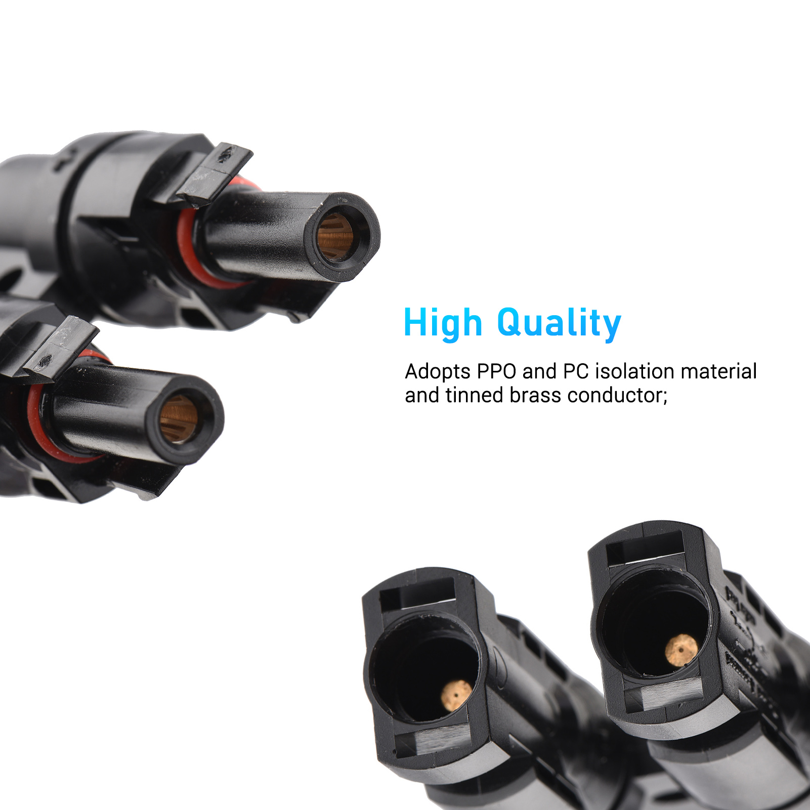 T-verbinder Für Die Parallelschaltung Von Solarmodulen, 4-polig, Ip67 Wasserdicht, Stecker/buchse, 14 Awg–10 Awg