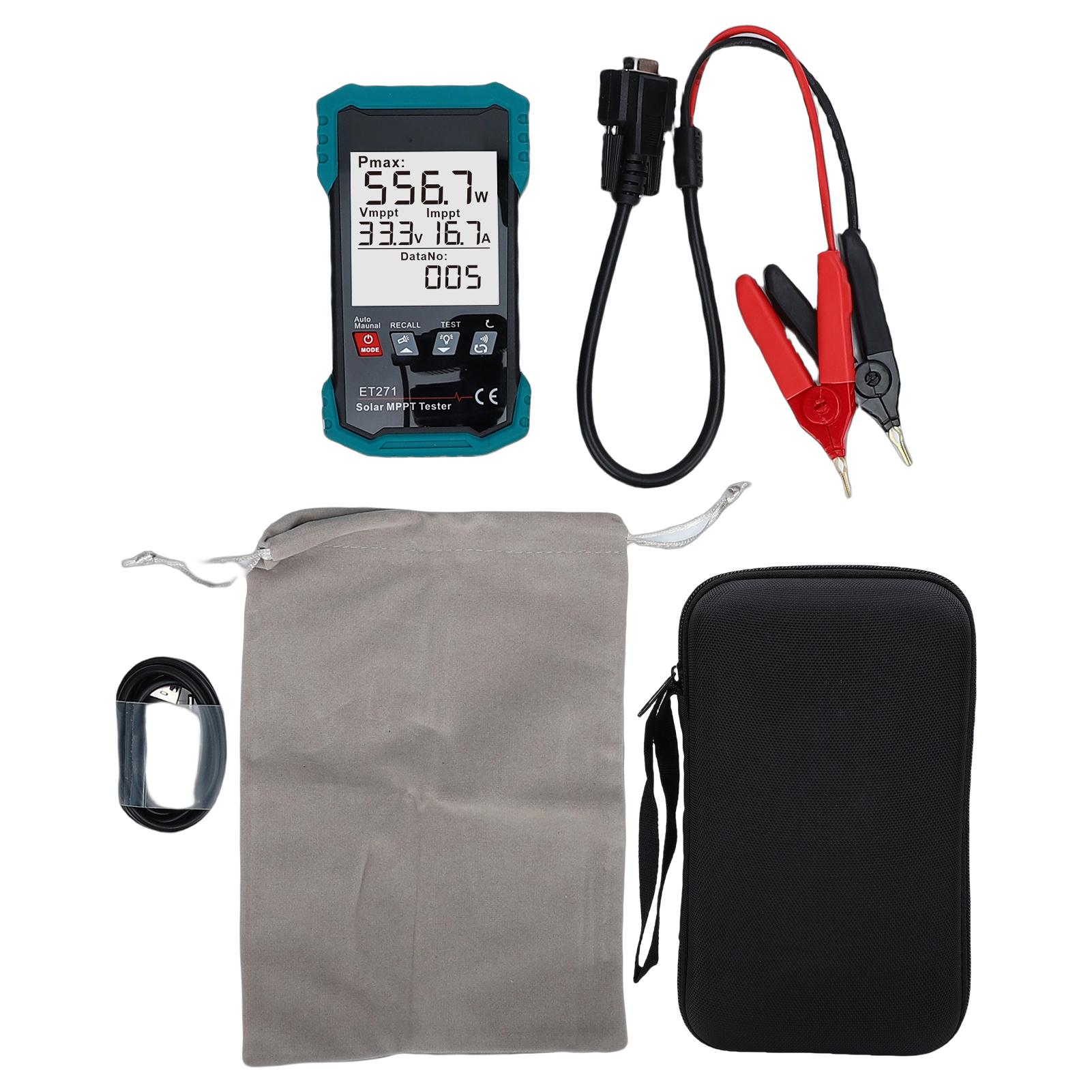 2000-w-mppt-solarpanel-tester, Pv-messgerät, Photovoltaik-multimeter Zur Fehlersuche Und Leerlaufspannungserkennung Mit Lcd-bildschirm
