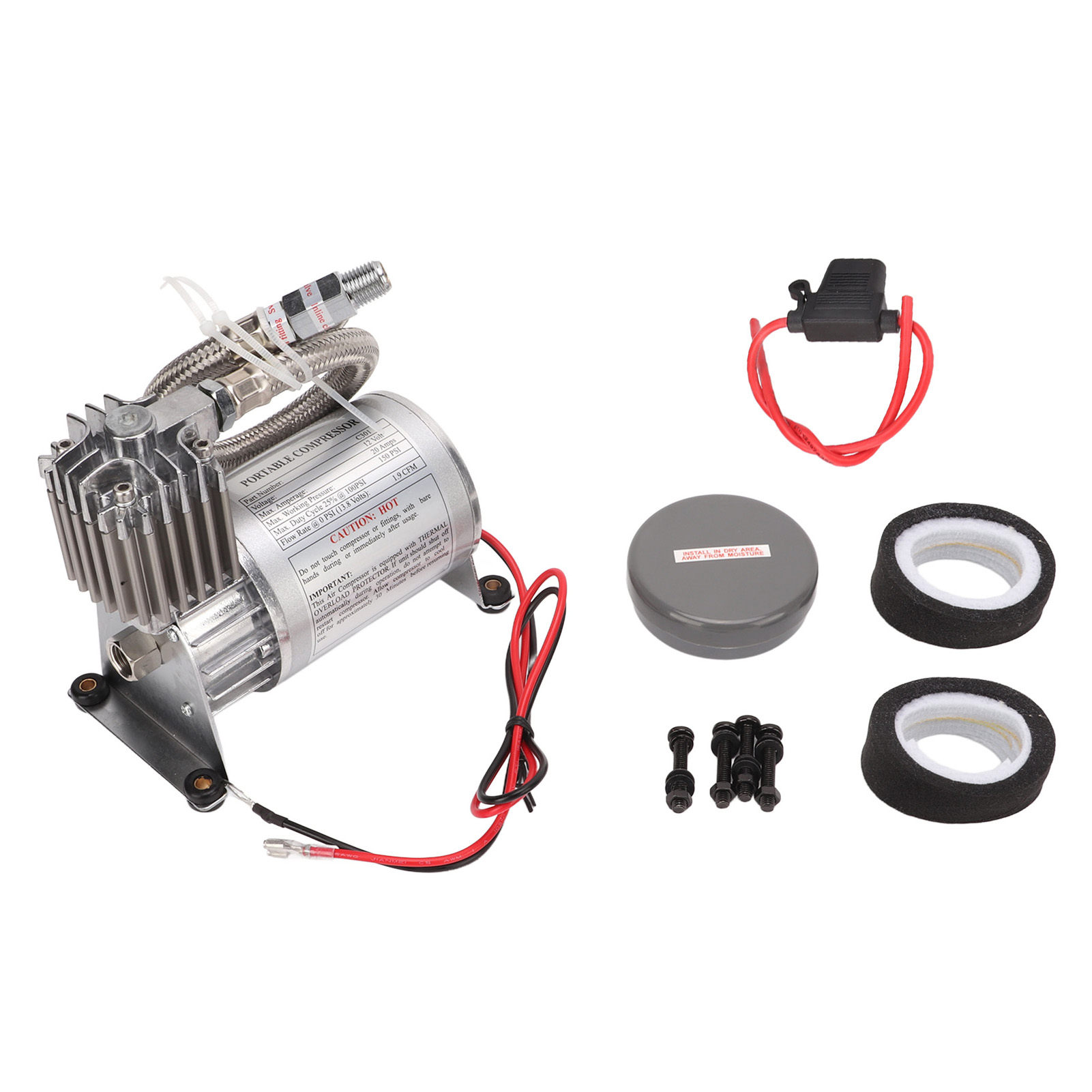 Hochleistungs-luftkompressor 20a 150 Psi, 1/4" Npt Universal-metallgewinde Für 12v Fahrzeuge, Yachten Und Boote