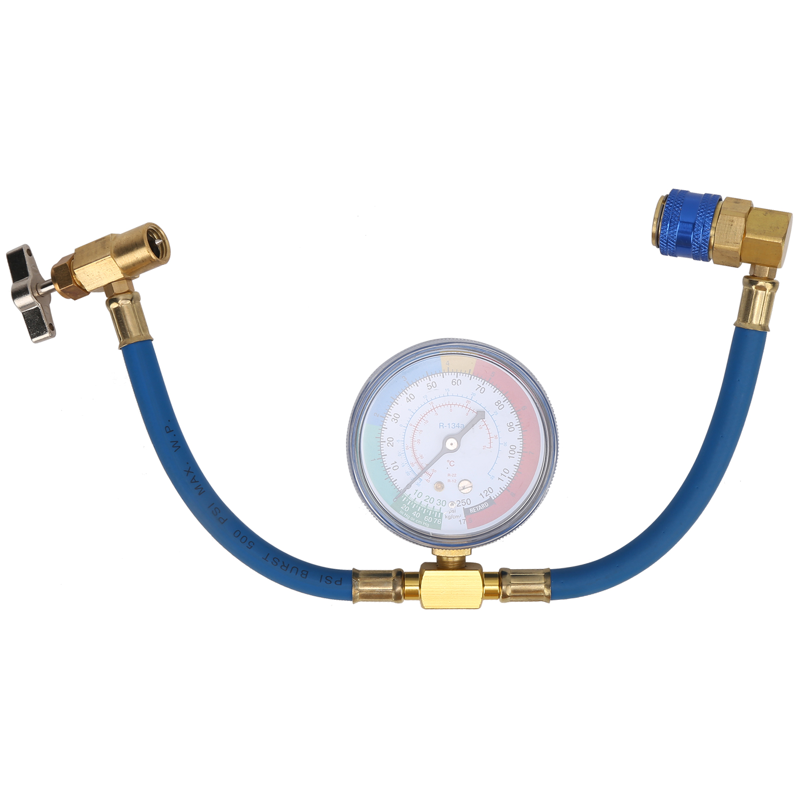 Manometer Für Kühlmittelschlauch Von Kfz-klimaanlagen (r134a, 0–250 Psi, Fluoridhaltig, Einzelventil)
