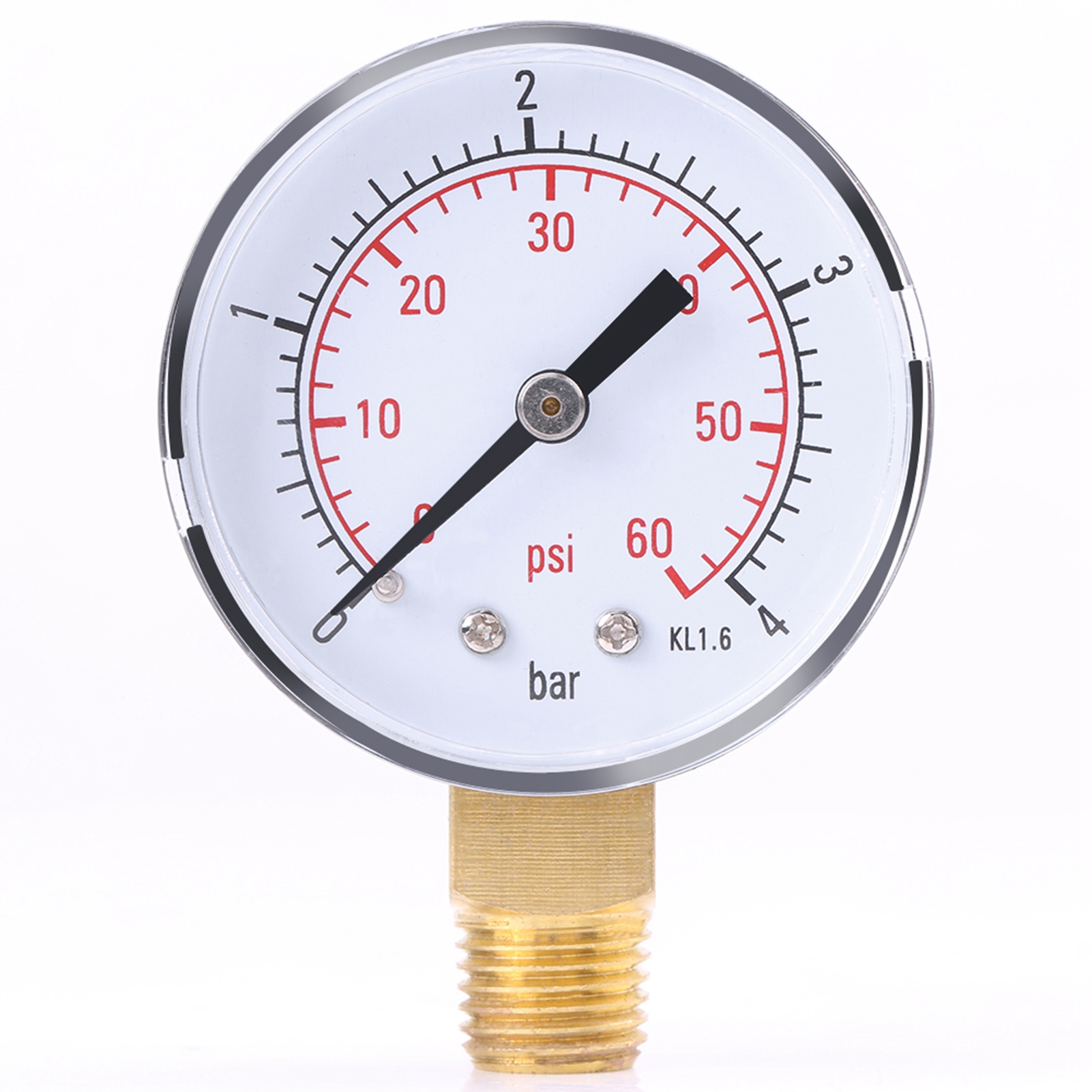 Manometer, Wasserdruckanzeiger, Pumpendruckmanometer, 1/4"-npt-niederdruck-kraftstoffanschluss Für Luft Und Öl 0–4 Bar
