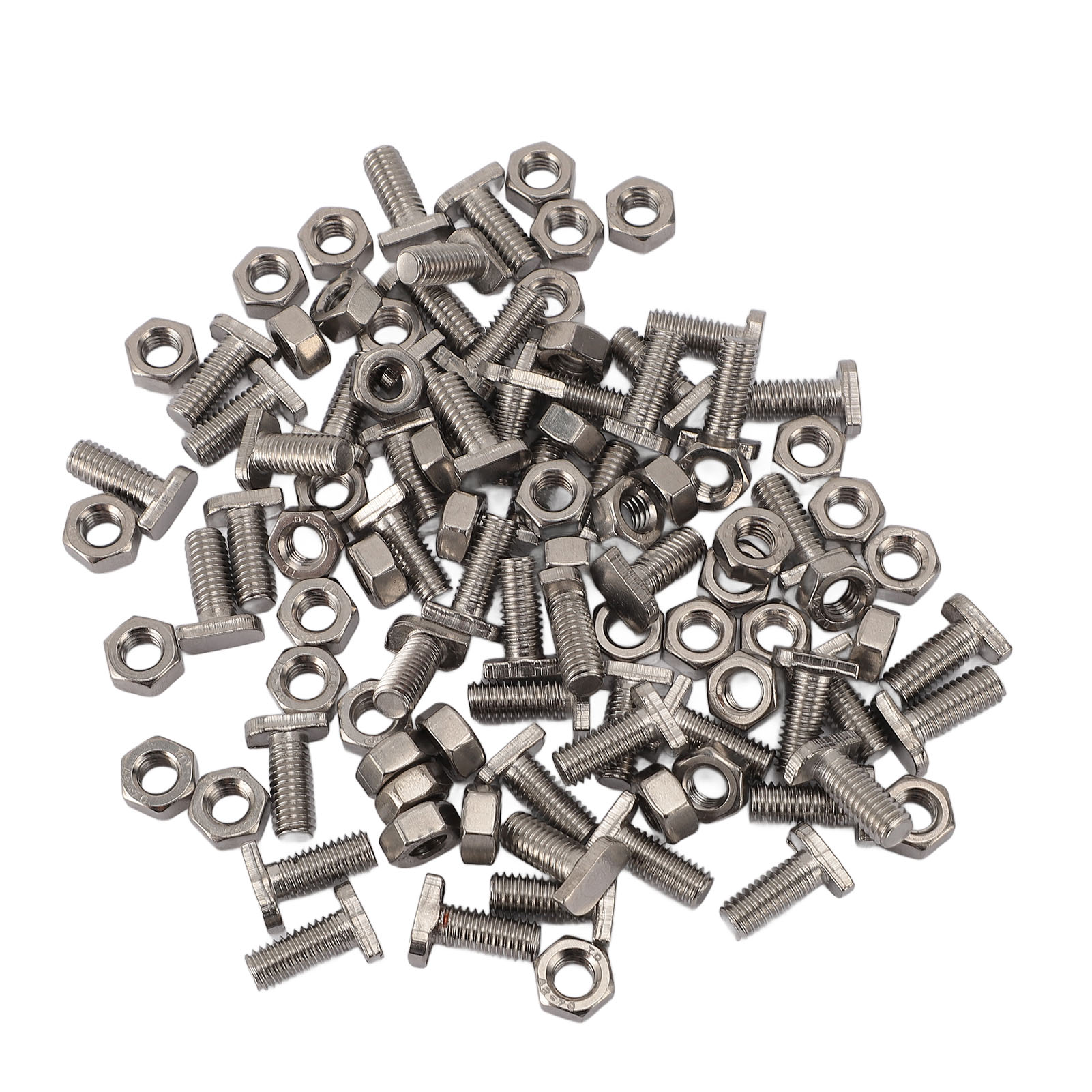 Set Aus 50 Edelstahl-sechskantschrauben Und -muttern M6x14 Und M6 Für Gewächshäuser, Vorgesehen Für Den Pflanzenanbau Im Freien.