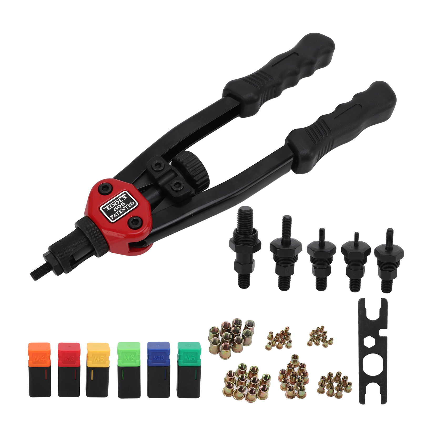 33 Cm (13 Zoll) Langes Nietwerkzeugset Mit Handnietzange Und Nietsetzwerkzeugen M3, M4, M5, M6 Und M10 Für Automobilanwendungen