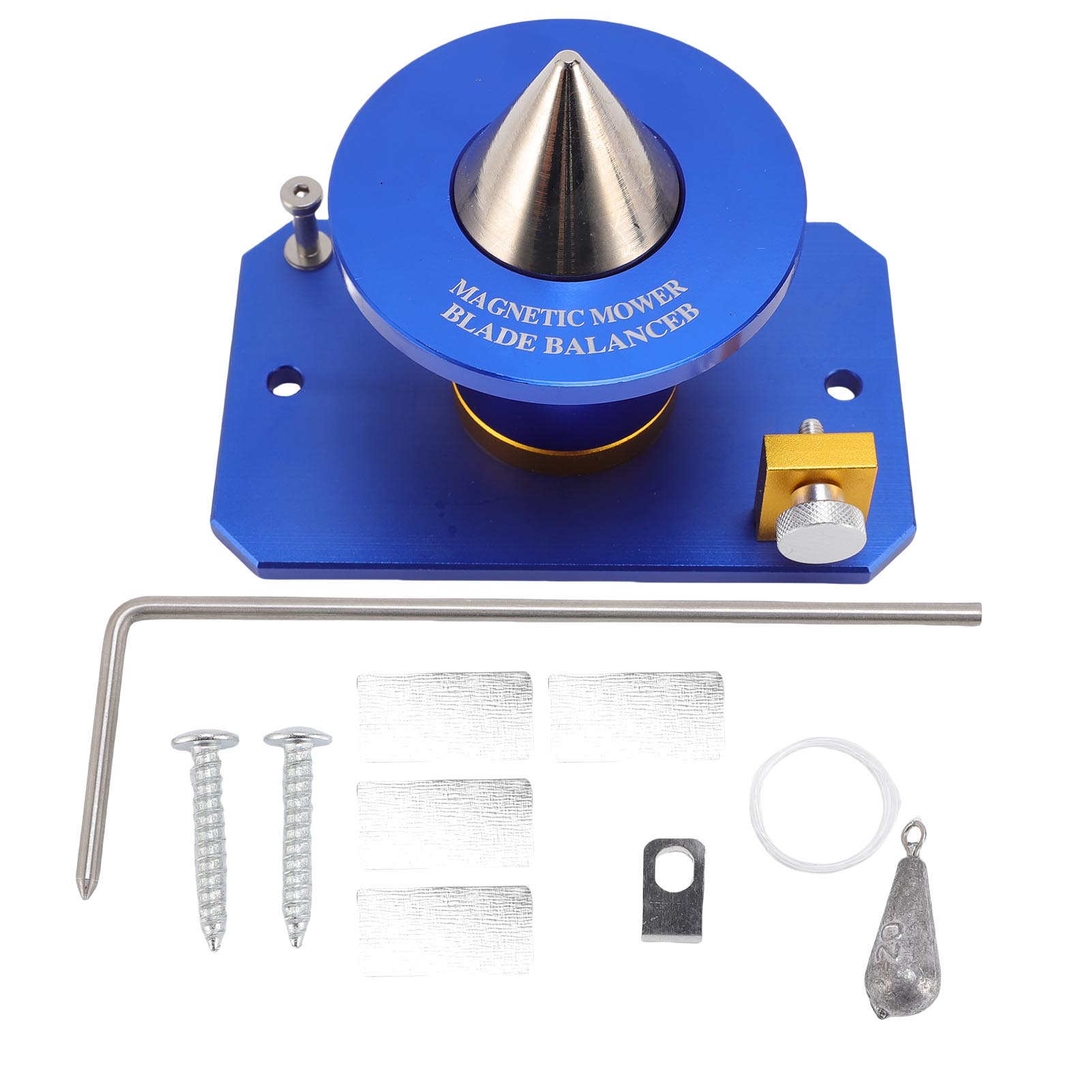 339075b Magnetischer Klingenauswuchtgerät Aus Aluminiumlegierung Zur Wandmontage, Hochleistungs-präzisionsauswuchtgerät Für Trimmer, Blau