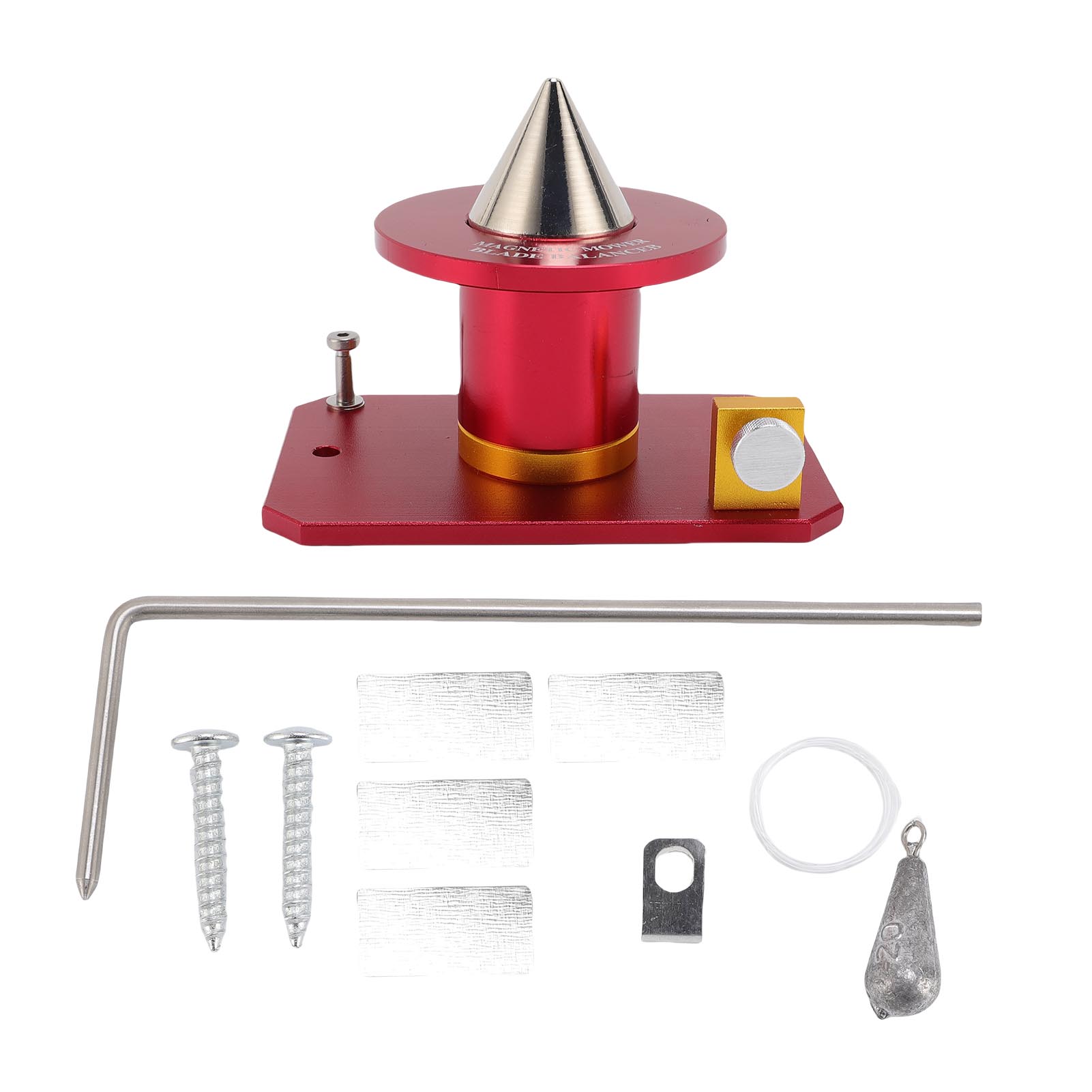 339075b Magnetischer Wand-messerauswuchtapparat Aus Aluminiumlegierung, Hochleistungs-präzisionsauswuchtapparat Für Rasenmäher, Rot