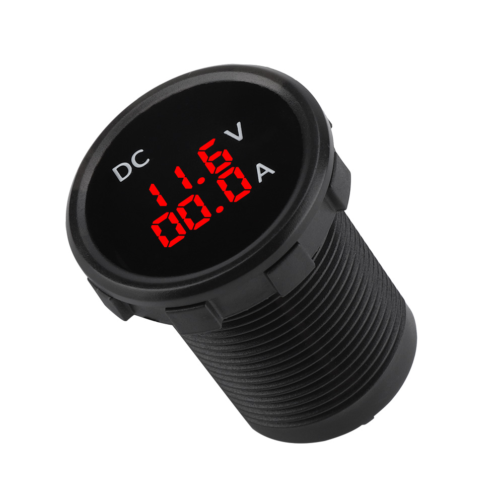 Digitales 12-24v-voltmeter/amperemeter Mit Roter Led-anzeige Für Auto, Motorrad Und Boot