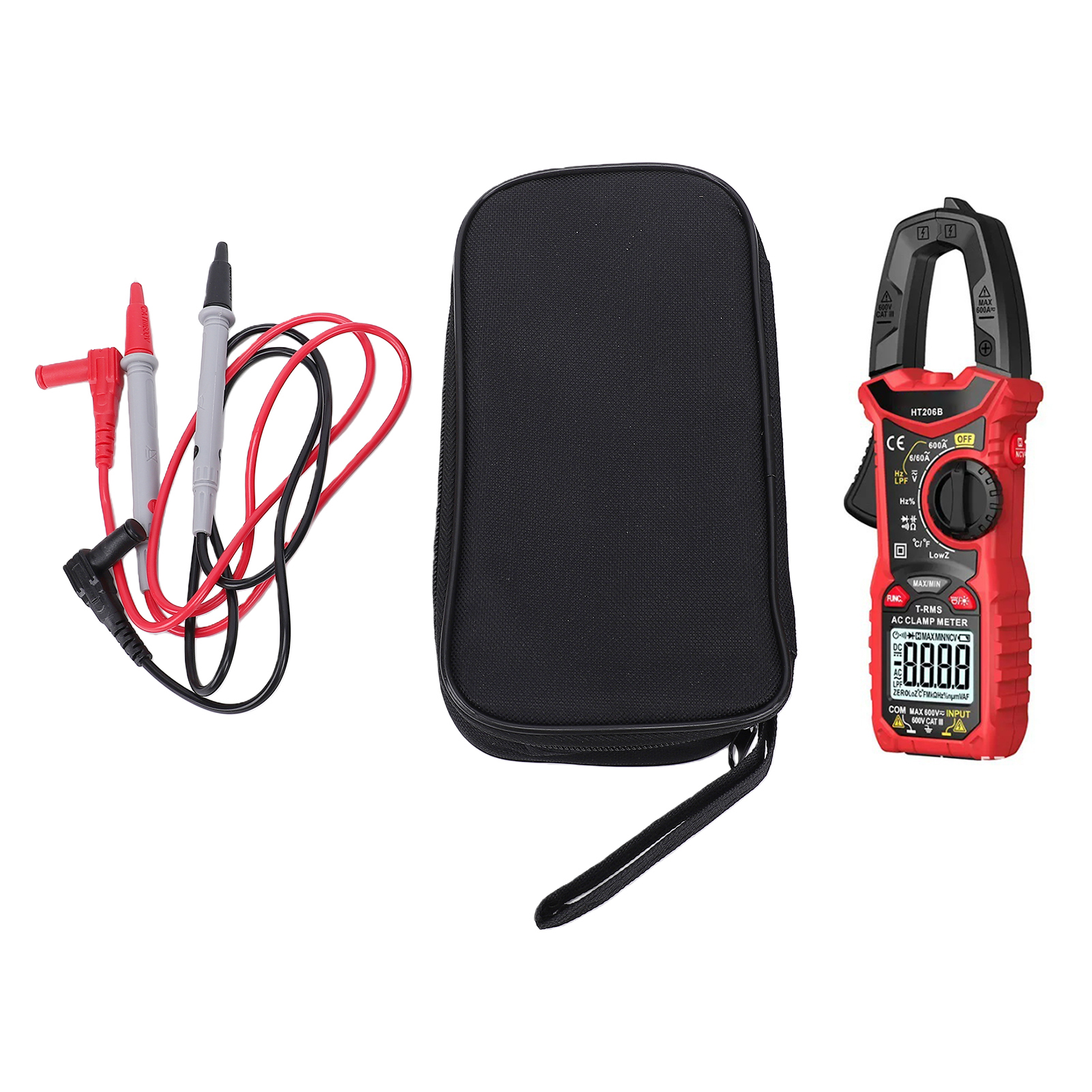 Stromzange, Digitales Multimeter, Ac/dc-spannungsprüfer, 6000 Zähler, Mit Kapazitäts-, Frequenz-, Dioden- Und Widerstandsprüfung, Niederspannungswarnung, Warnhintergrundbeleuchtung, Ideal Für Elektrik