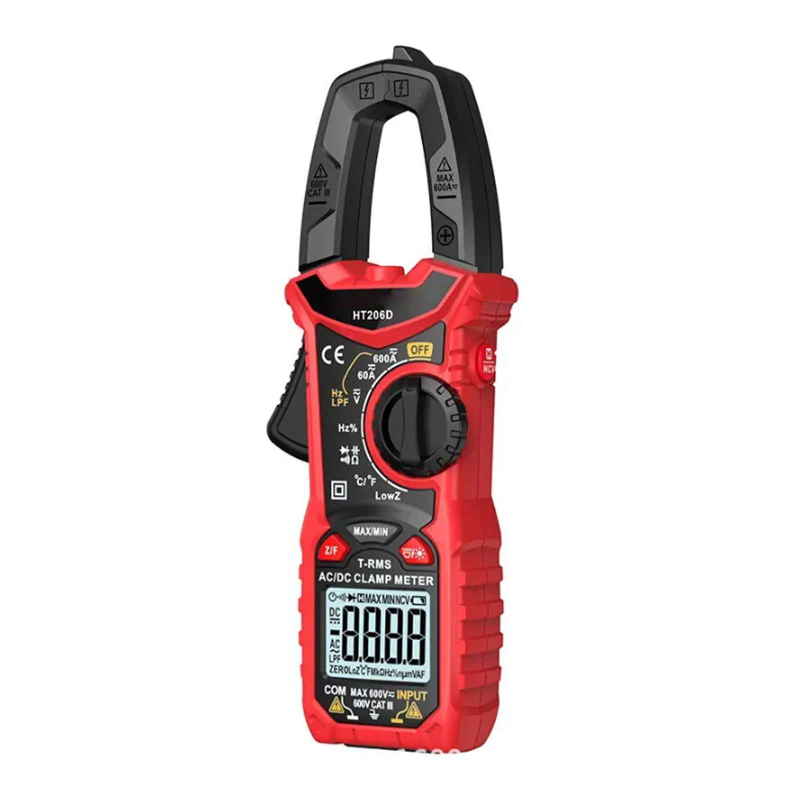 Stromzange, Digitales Multimeter, Ac/dc-spannungsprüfer, 6000 Zähler, Kapazitäts-, Frequenz-, Dioden- Und Widerstandsprüfung, Niederspannungswarnung, Warnhintergrundbeleuchtung, Ideal Für Elektriker,