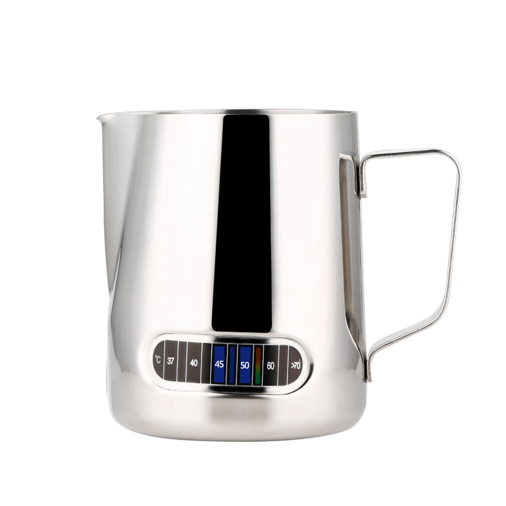 600ml Edelstahl-milchkanne Mit Thermometer (蓝)
