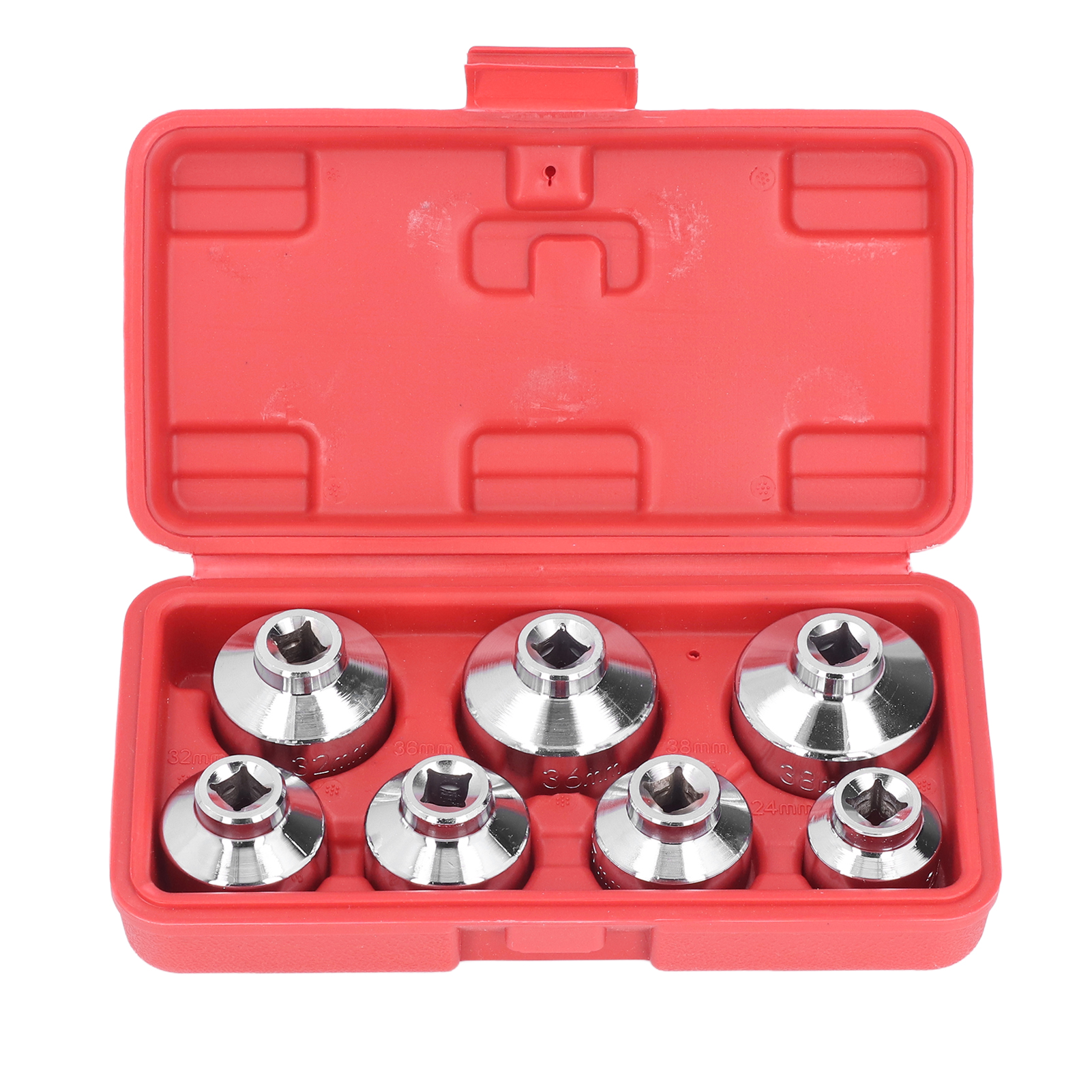 Satz Mit 7 Ölfilterdeckel-steckschlüsseln, 3/8"-antrieb, Größen 24, 27, 29, 30, 32, 36 Und 38 Mm, Kompatibel Mit Mercedes-benz.