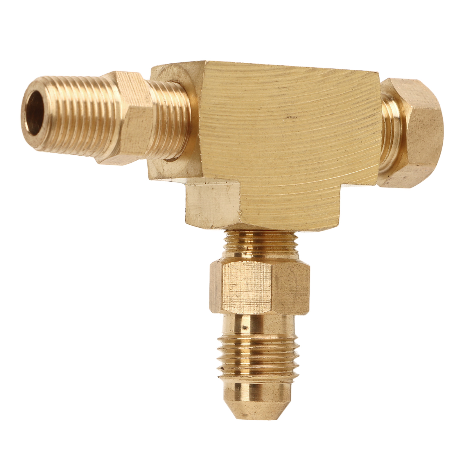 4an 1/8" Npt Bsp Messing-t-stück, Perfekte Abdichtung Für Turbo-ölzufuhrdrucksensor