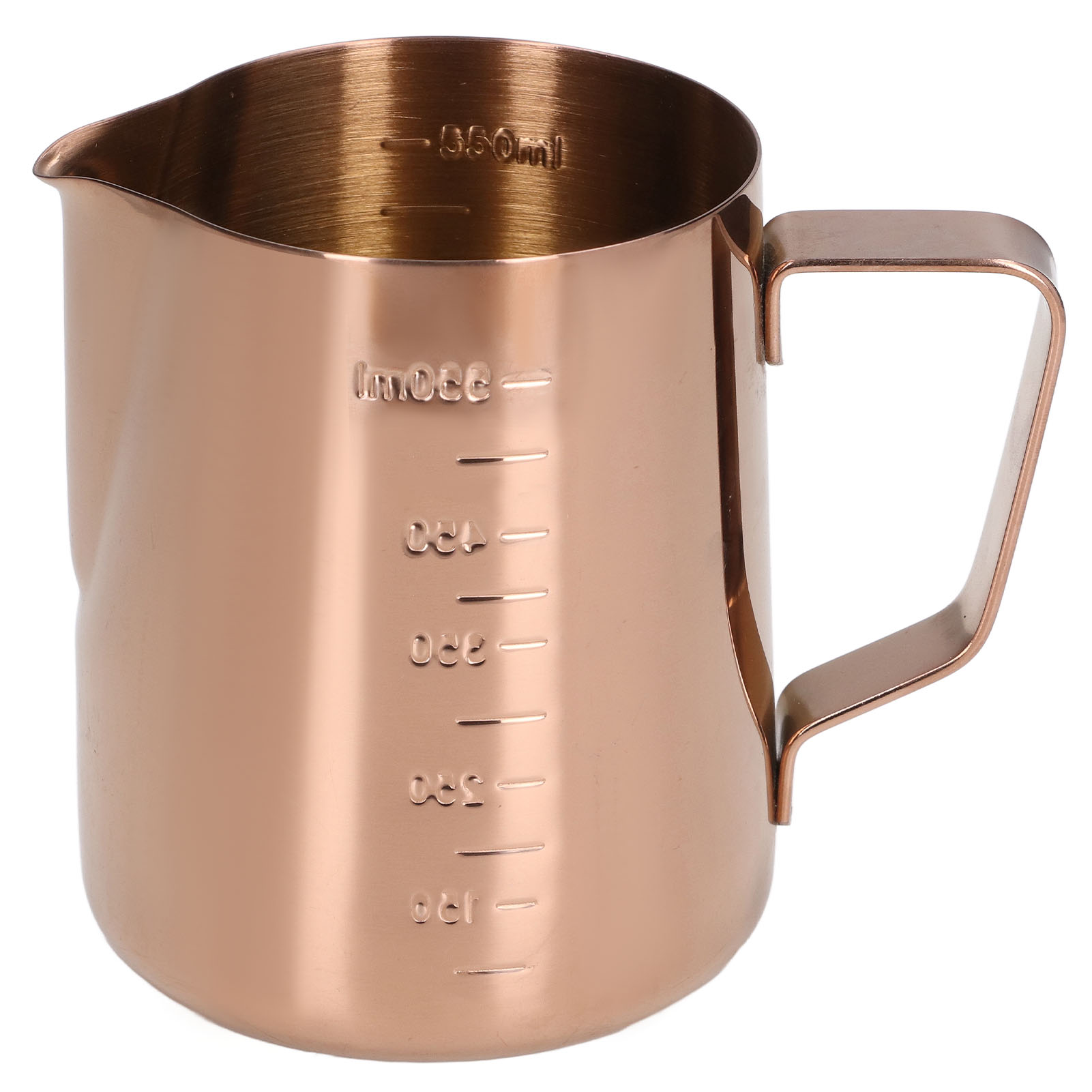 550-ml-milchaufschäumbecher Mit Skala, Roségoldener Edelstahlkännchen Zum Aufschäumen Von Kaffee