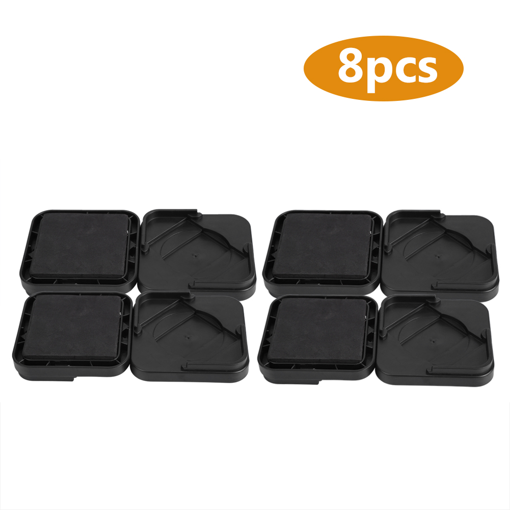 Set Mit 8 Rutschfesten Möbelgleitern (schwarz) Für Tische, Schreibtische, Betten, Sofas Und Stühle