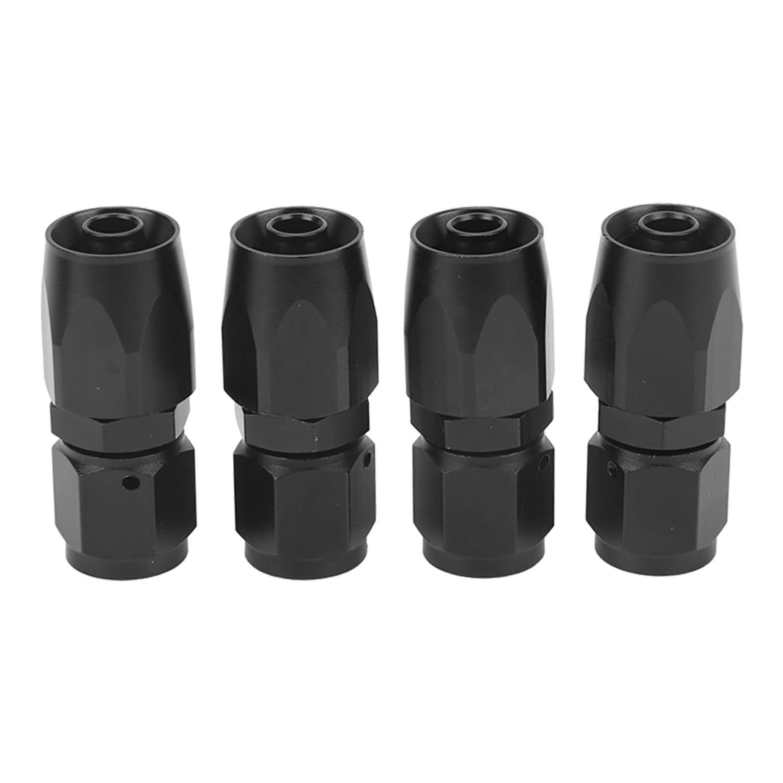 Satz Mit 4 An6 Universal-aluminiumverschraubungen Mit 0° Rechtsdrehpunkt Für Kraftstoffschläuche, Für Kfz-umbauten, Schwarze Farbe.