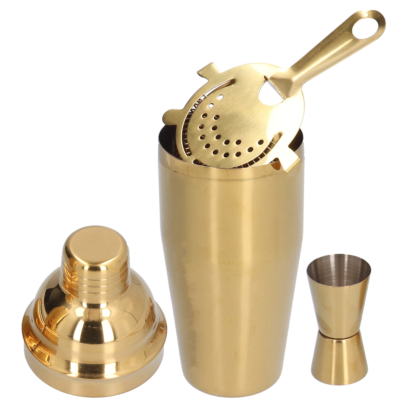 Elegantes 750ml Cocktailset Aus Edelstahl Mit Sieb, Messbecher Und Shaker Für Barkeeper/barkeeperinnen (golden).