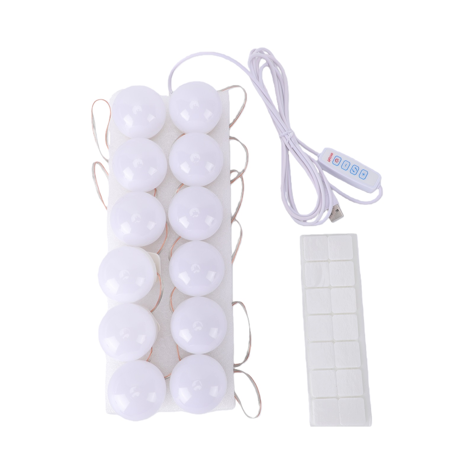 Selbstklebende Schminkleuchten Für Spiegel, 3 Farbtemperaturen, Usb-betrieben, Led-beleuchtung, Einstellbarer Abstand, Kein Bohren Erforderlich, 12 Stück.