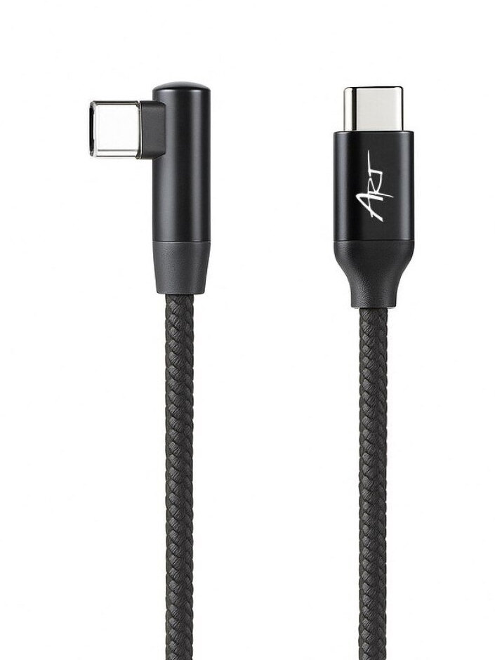 Usb-c – Usb-c Art Pd 60w 480 Mb/s Kabel, 1 M, Abgewinkelt, Schwarz