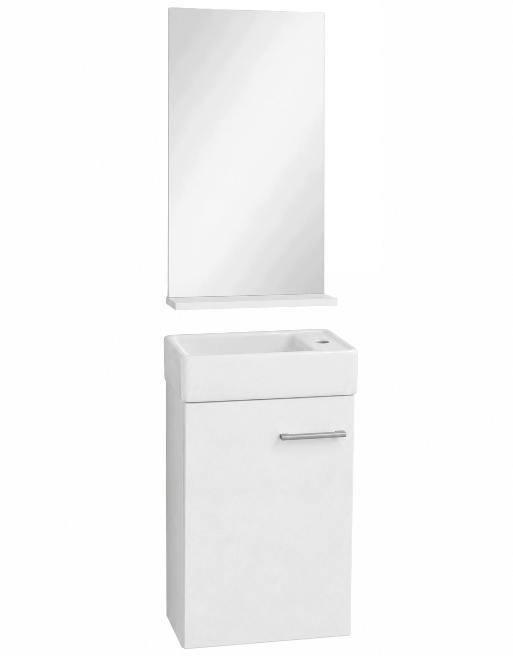Set Aus Badezimmerschrank Mit Waschbecken 60x40 + Badezimmerspiegel Mit Ablage 40x75 Pipo