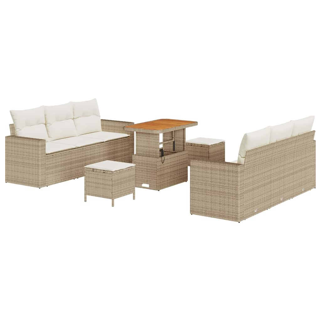 Maison Exclusive - Gartensofa-set 9 Stk. 6-sitzer Beige Und Creme