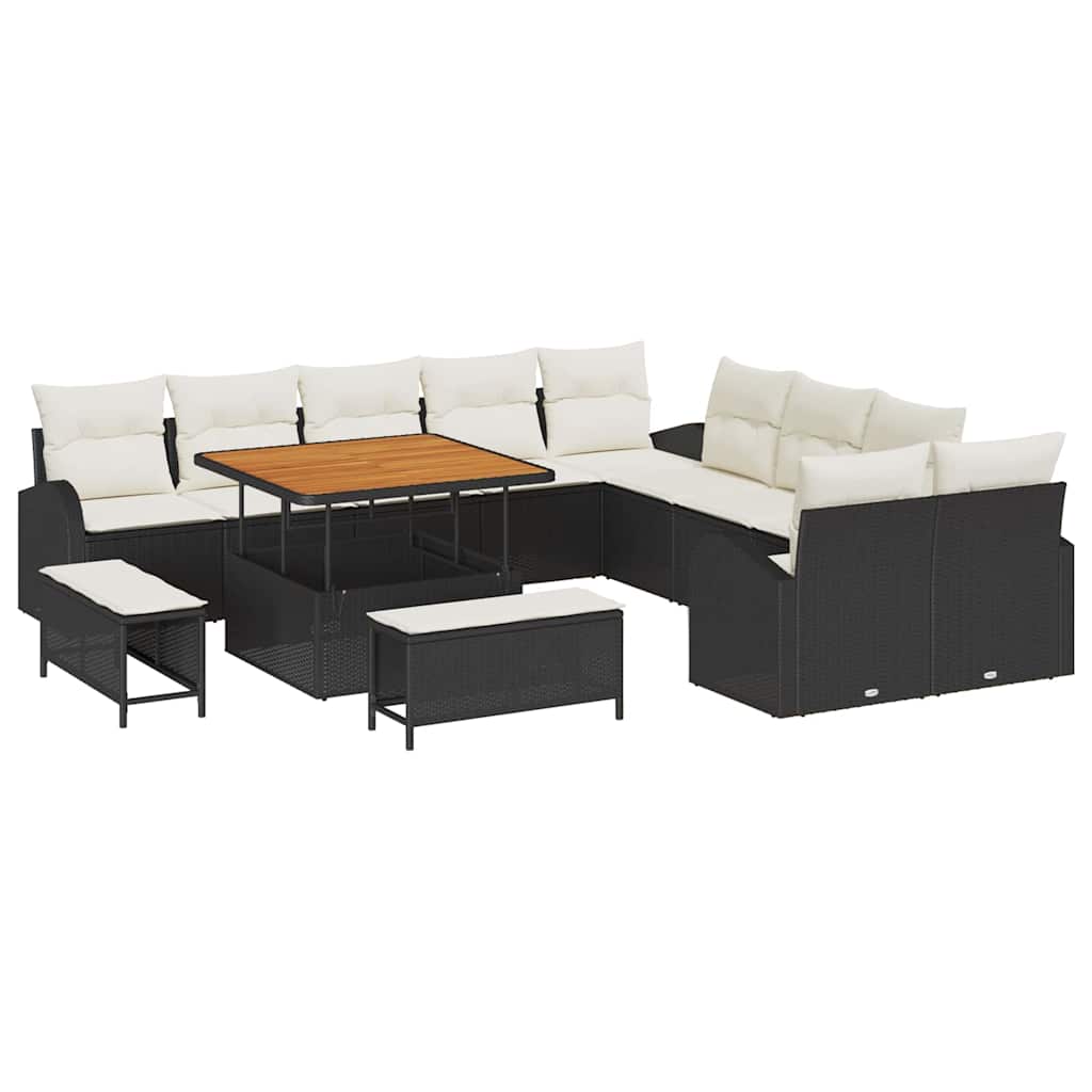 Maison Exclusive - Garten-sofa-set 13 Stk. 12-sitzer Schwarz