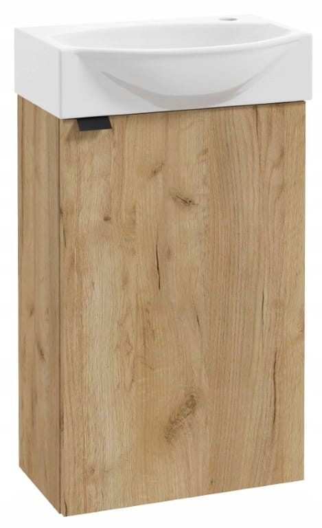 Badezimmerschrank Mit Waschbecken 60x40 Cm, Hängend, Eiche Parma