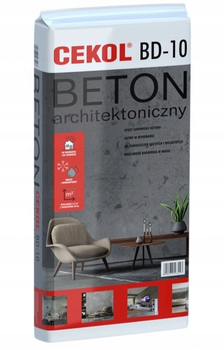 Cekol Bd-10 Architektonischer Betonputz, Dekorativ, Grau, 20 Kg