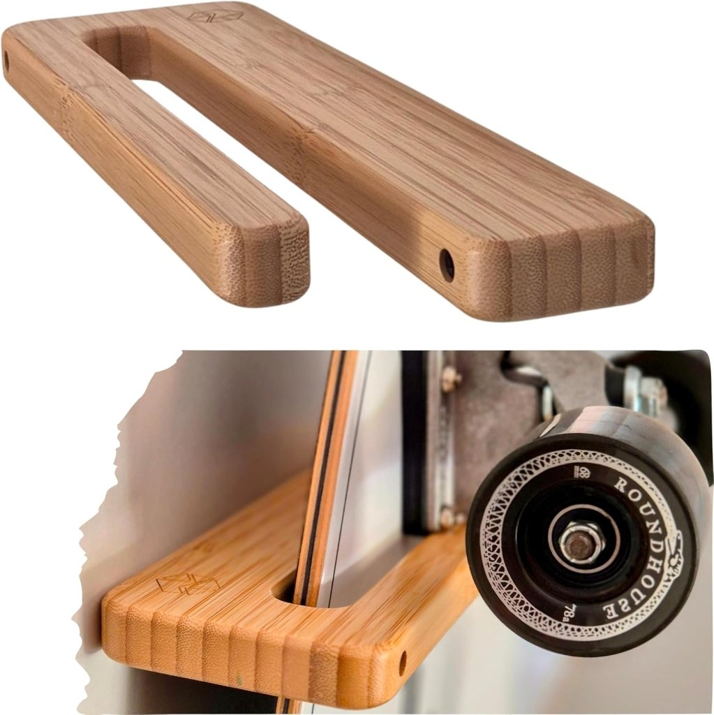 Skateboard-wandhalterung Aus Bambus Für Skateboards, Longboards Und Snowboards – Vertikale Boardhalterung