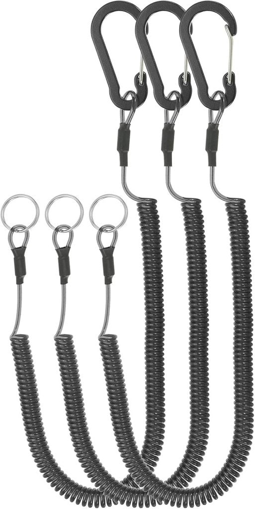 Spiralkabel, 3 Stück, Ausziehbar Bis 150 Cm, Mit Grünem Clip – Sicherheitsleinen – Outdoor-zubehör