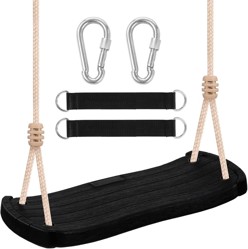 Schwarze Kinderschaukel Aus Robustem Polyethylen, Bis 120 Kg – Schaukelsitz – Gartenschaukel
