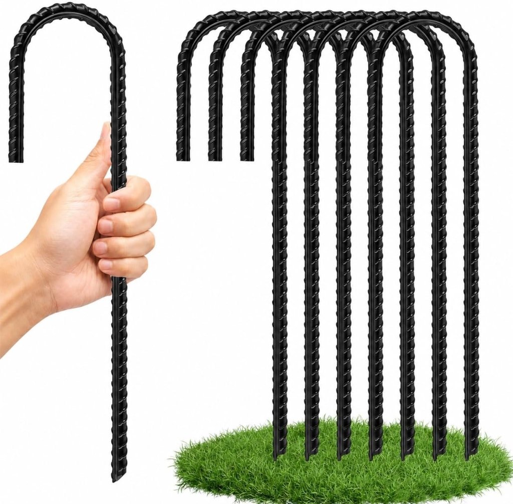 Erdanker, 8 Stück, 30 Cm, U-form, Aus Verzinktem Stahl – Trampolinanker – Sturmsicherung