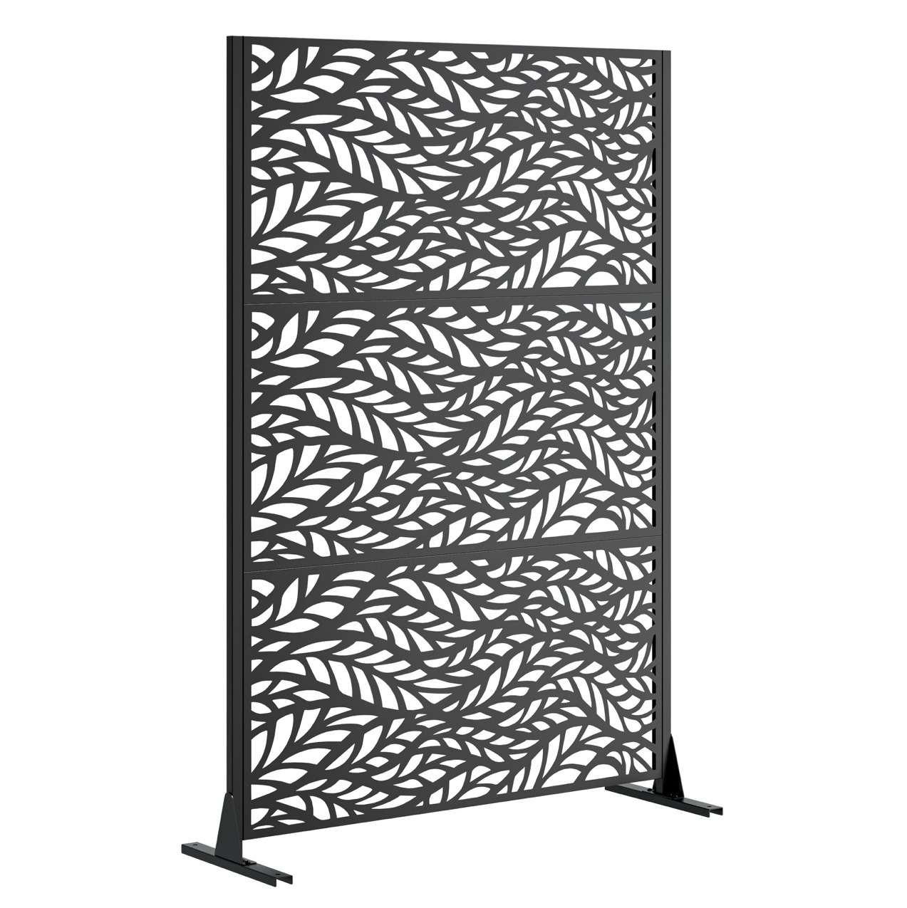 Freistehender Sichtschutz Aus Metall Für Den Außenbereich, 183 X 116 Cm, Schwarz