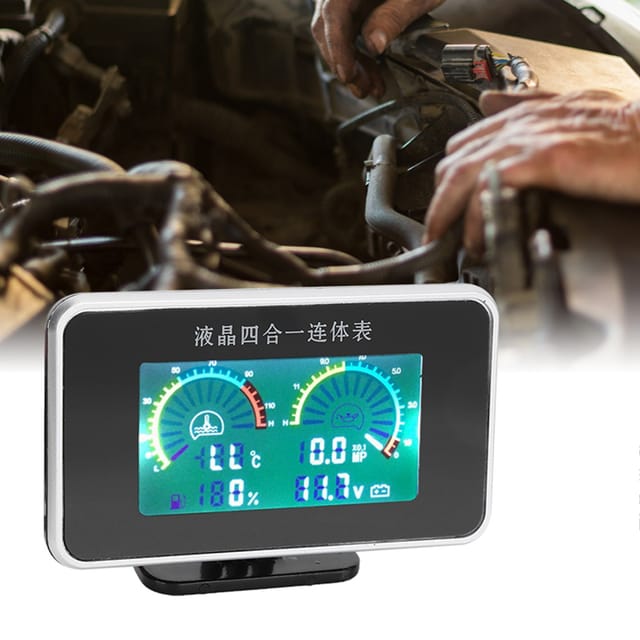Integriertes Lcd-display Mit Anzeige Für Öldruck, Spannung, Wassertemperatur Und Ölstand (dc 9v-36v)