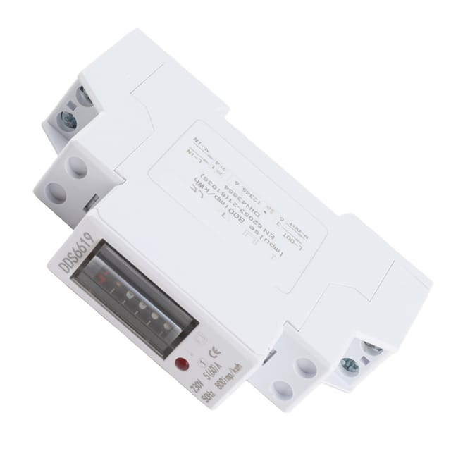 Einphasiger Din-schienen-energiezähler Dds6619-001, 1p, 30 A/60 A, 230 V, Dds6619-001-5 A