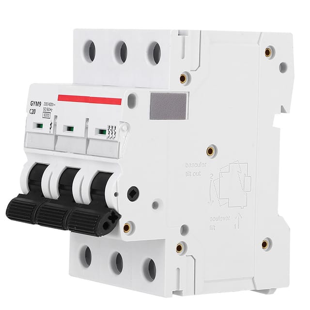 Hochwertiger Miniatur-leistungsschalter Gym9-c65, Dreiphasig, 400 V Ac, 20 A