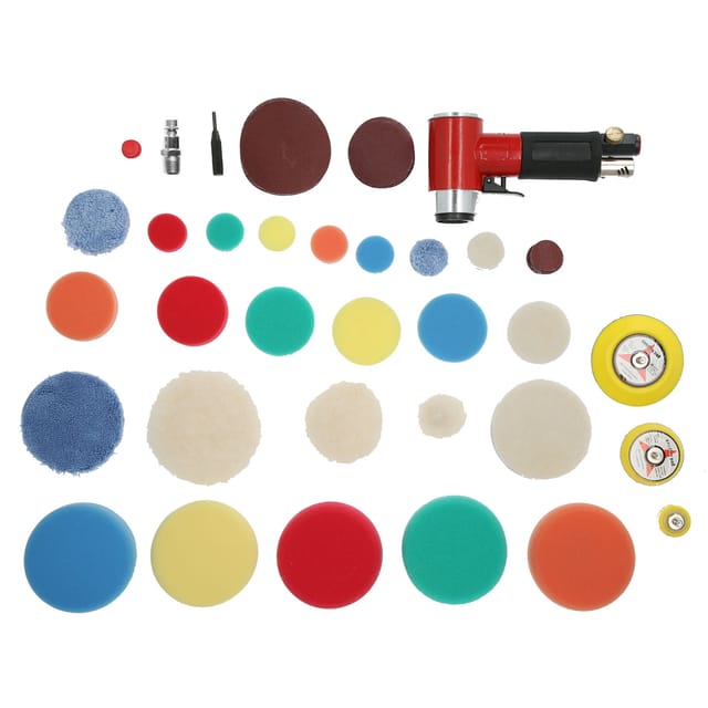 At-1500r60 Roter 60-teiliger Pneumatischer Exzenterschleifer, Schleifer, Autowachser, Pneumatischer Polierer, Kleiner Schleifer, Düse Im Europäischen Stil