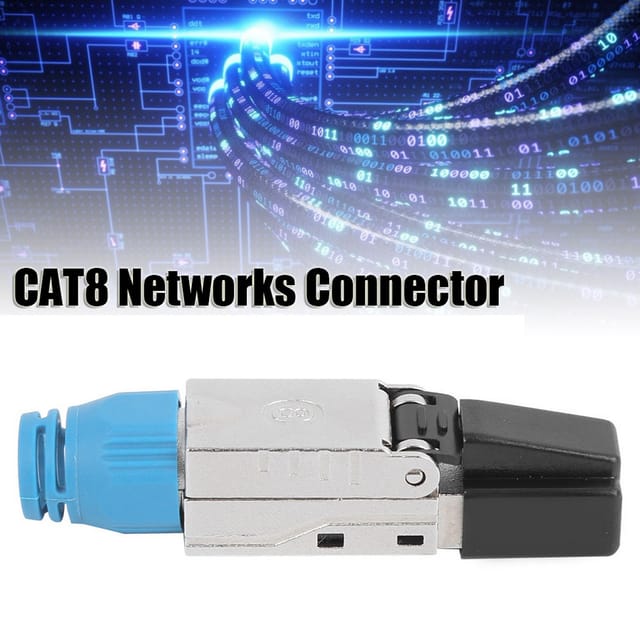 Werkzeugloser, Druckloser, Geschirmter Und Staubdichter Cat8-netzwerkstecker Mit Rj45-anschluss
