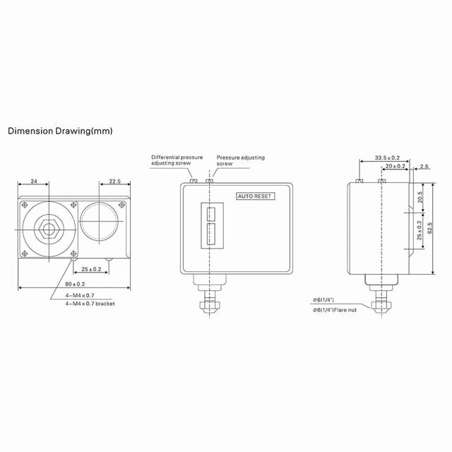 Druckschalter Spc-110 Für Kessel, Luftkompressoren, Kältetrockner Und Kältemaschinen