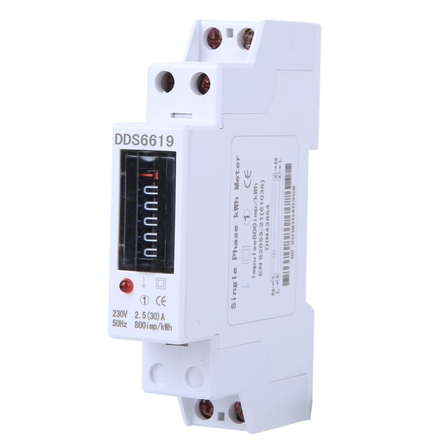 Einphasiger Din-schienen-energiezähler Dds6619-001, 1p, 30 A / 60 A, 230 V, Dds6619-001-2,5 A